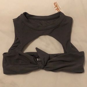 New gray small Frankies bikini top
